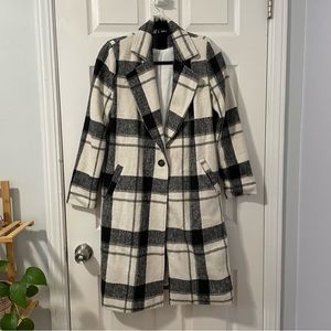 Plaid long coat